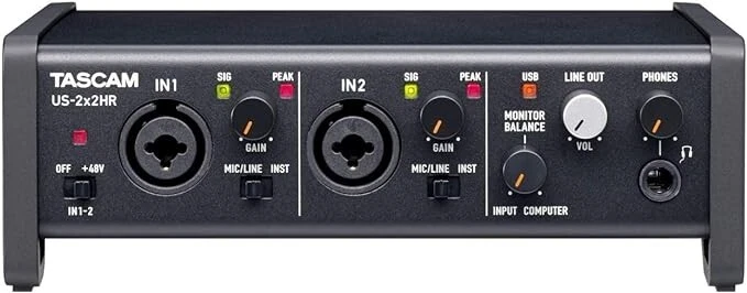 TASCAM US-2X2HR 2Mic, 2IN/2OUT 24bit/192kHz High Resolution USB Audio/MIDI - Image 2 of 4