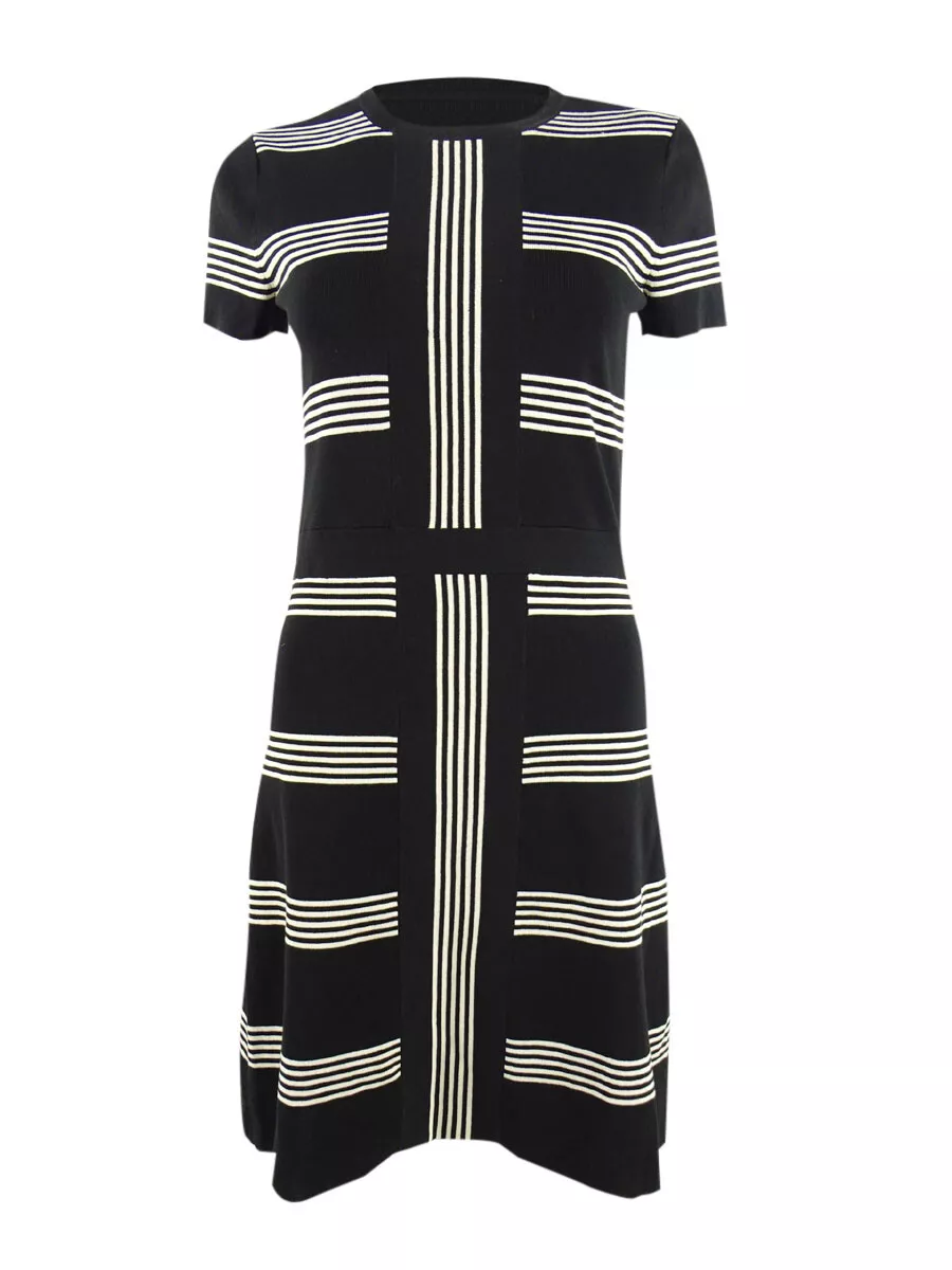 Anne klein black clearance and white dress