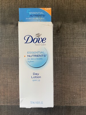 Dove Face Care Essential Nutrients Day Lotion SPF 15 4.05 Oz. NOS Vintage