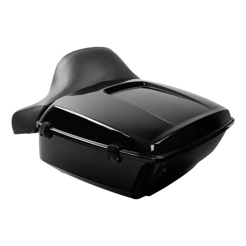 Black King Trunk Latch w/ Backrest Fit For Harley Electra Glide 14-up - Picture 5 of 12