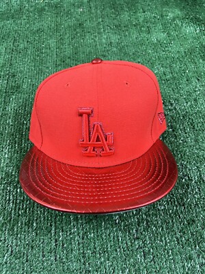 Rare Sample New Era MLB LA Dodgers Red Metal Mystery 9FIFTY SnapBack Sz M/L
