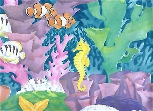 Large 20.5" Fish Baseboard Wallpaper Border CTC294B - Picture 3 of 5