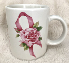 VTG Avon Mug Tea Coffee Cup Breast Cancer Awareness Crusade Pink Roses Ribbon