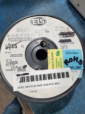 Striped Wire 20 AWG Gauge 400FT Car Boat Marine Tinned Copper White