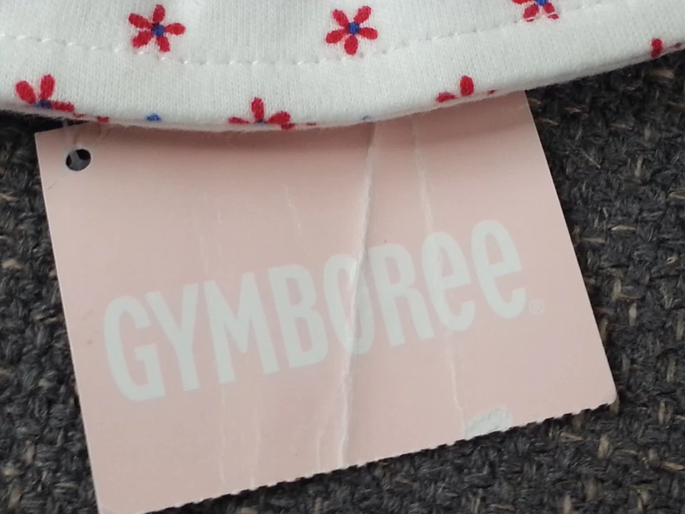 NUEVO NUEVO CON ETIQUETAS Gymboree 3-6 Meses Gorra Sol Sombrero Rojo Azul Pequeñas Flores Margarita Foto 2 de 4