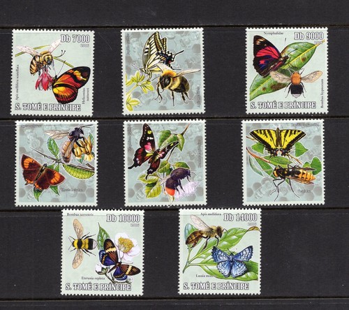 S3438 St. Thomas & Prince 2006 Butterflies & Bees 8v. MNH - 第 1/1 張圖片