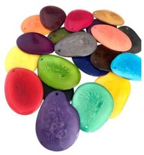 5 XLarge 3-4cm Tagua Nut Slice Choose Colour Natural Coloured Vegan Vegetarian