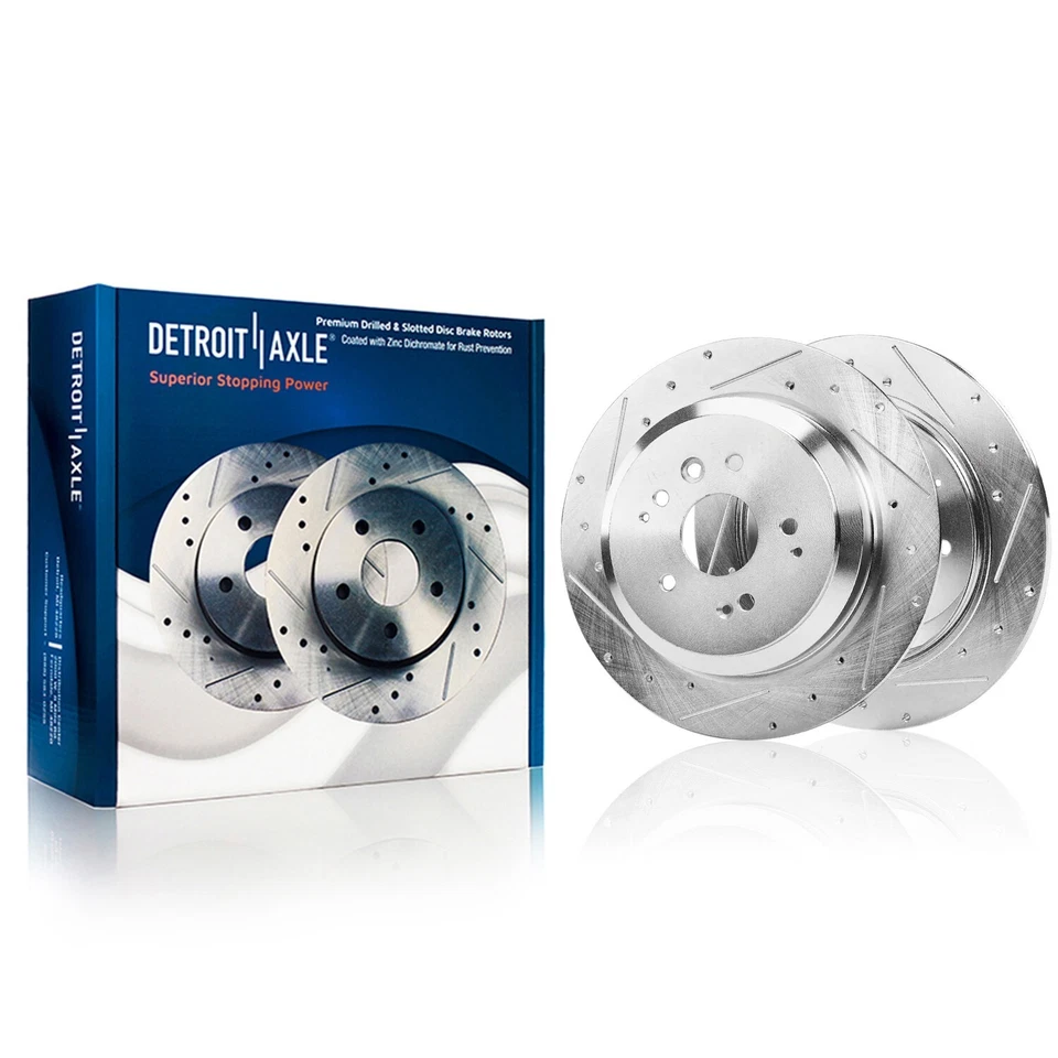 Pastillas de freno de cerámica con rotores perforados delanteros traseros de 10 piezas para Acura MDX 2014 2015 2016 Foto 4 de 4