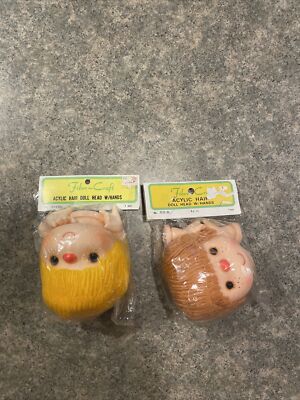 Fibre Craft Acylic Hair Doll Head & Hands Set Lot Of 2 (7572-06 & 7572-20)