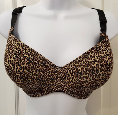 Secret Possessions Lightly Lined Underwire Bra 40D Leopard Print NWT