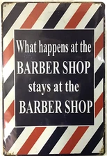 TIN SIGN new 8x12 Barber shop haircuts shave salon grooming funny man cave (B31)