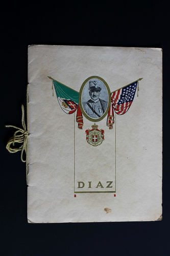 PROGRAMA DE CENA PRIMERA GUERRA MUNDIAL GENERALÍSIMO ITALIANO ARMANDO VITTORIO DIAZ ST LOUIS MO 1921