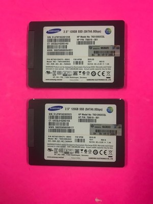 Lot of 2 Samsung 120GB 2.5'' SATA SSD HP Model TK0120GECQL 756619-001 