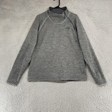 The North Face 1/4 Zip Pullover Womens XL Gray Fleece Thumbholes Base Layer
