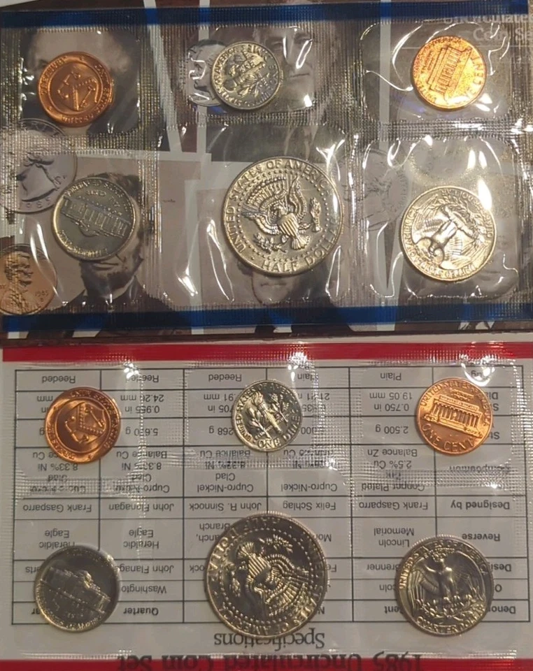 1985 P and D Annual United States Mint Uncirculated 10 Coin Set in OGP - Image 3 of 3