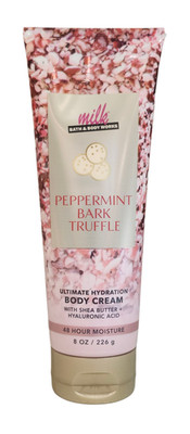 New Bath & Body Works Milk Bar Peppermint Bark Truffle Hydration Body Cream 8 oz