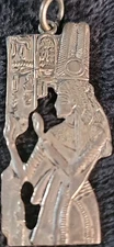 Vintage Egyptian Revival 800 Silver  Pendant Pharaoh Cartouche Hieroglyphic 