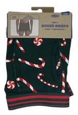 Old Navy Men’s Soft-Washed Boxer Briefs 4.5” Inseam Candy Canes Size S M XL