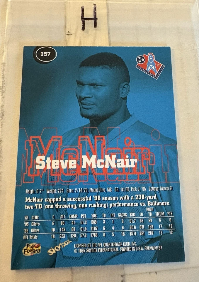 1997 Skybox Premium - Steve McNair #157 - Image 2 of 2