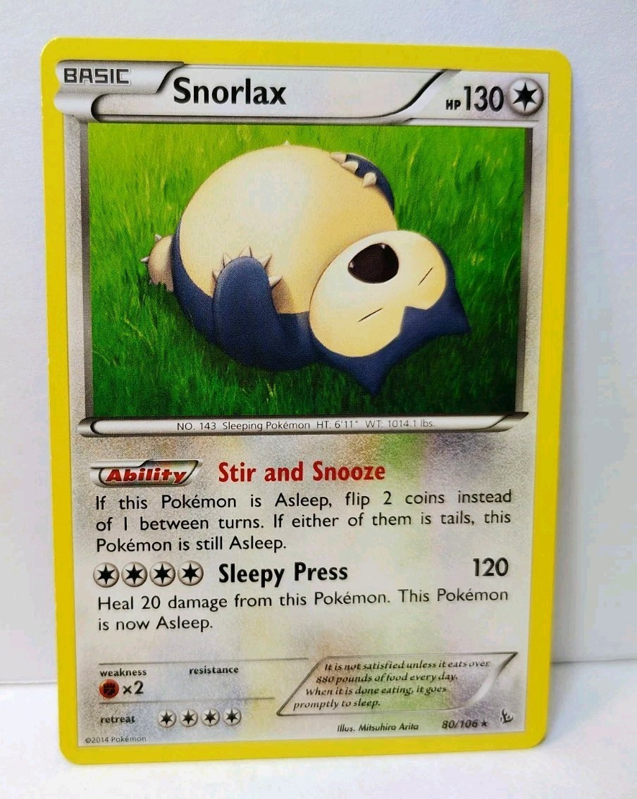 POKEMON SNORLAX 80/106 RARE FLASHFIRE LP