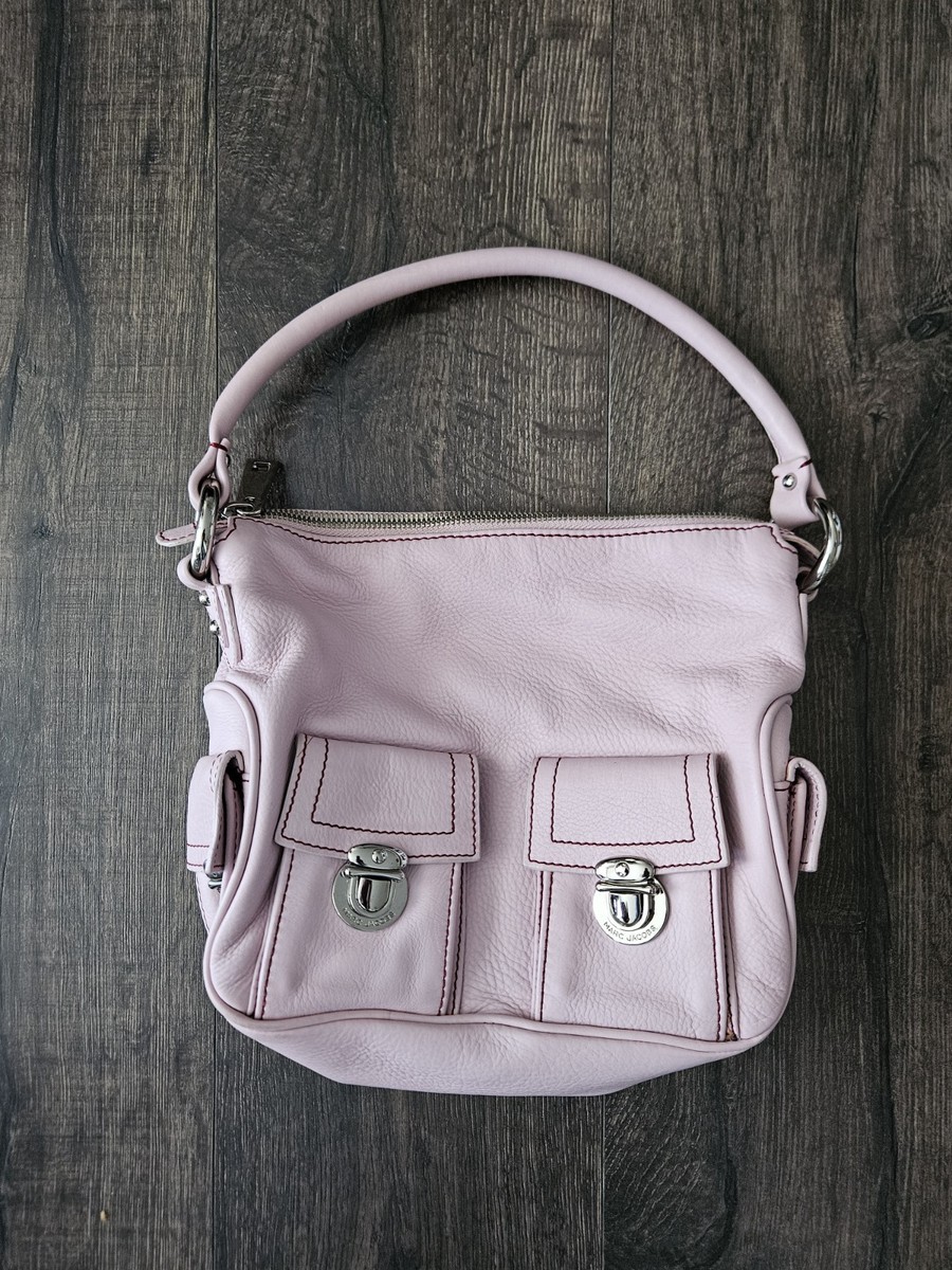 Marc Jacobs Blake Hobo Shoulder Bag Pink Leather Multi-Pocket Y2K