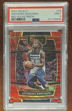 2021-22 Panini Select Concourse Anthony Edwards #49 Red Wave Prizm PSA 9 MINT