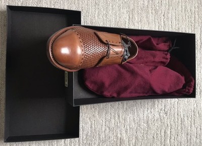 Allen Edmonds Strand Weave Walnut color Cap Toe Oxford Men Size 7.5 E