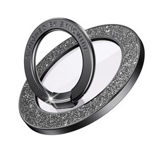 Magnetic Phone Grip for MagSafe, Sparkle Phone Ring Holder, Black Diamond