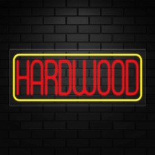 Hardwood Neon Sign for Retail Displays  LED Flex Neon  32"W x 13"H x 1"D