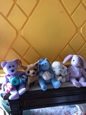 beanie babies lot with tags. Rough condition