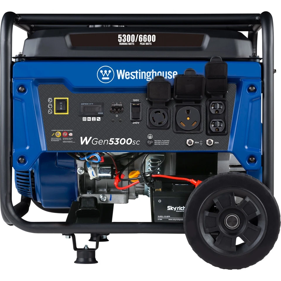 Generador portátil Westinghouse reacondicionado WGen5300sc con sensor de CO Foto 3 de 4