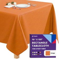 Rectangle Tablecloth - 70 x 120 Inch Orange Table Cloth for 6 or 8 Foot Recta...