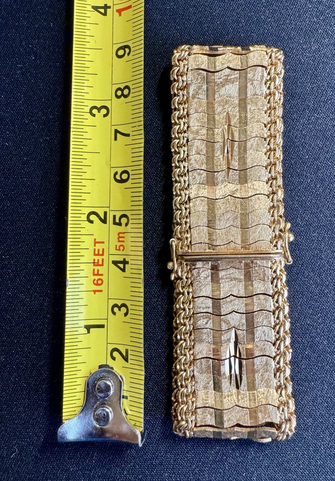 Stunning 18K Solid Gold Woven Statement Bracelet … - image 6