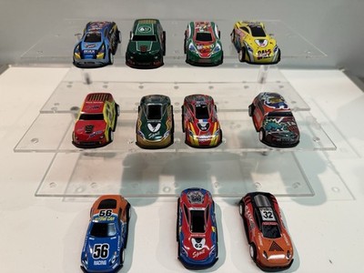 1 Set of 11  Mini Pull Back Race Toy Cars Vehicles, Sports Style, Tin Material.