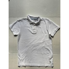 Boden Boys White Polo Shirt Embroidered Dog Size 10-12 Classic Tee Casual Polo