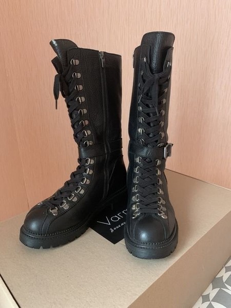 Women Caruso Boots Black Leather 38 #196H