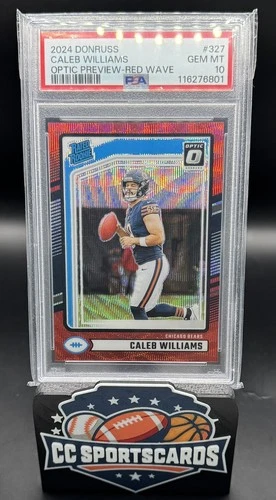 2024 Panini Optic Preview Red Wave - Rated Rookie Caleb Williams #327 PSA 10 GEM