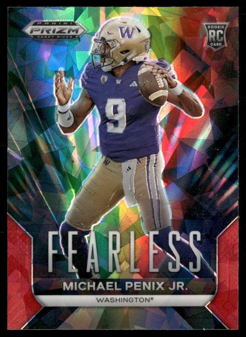 MIchael Penix Jr. 2024 Panini Prizm Draft Picks Fearless Red Ice #F-MPJ
