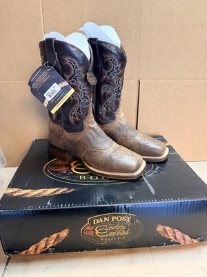 NEW Mens Dan Post Franklin Brown Black Leather Western Cowboy Boots DP2815 9 EW