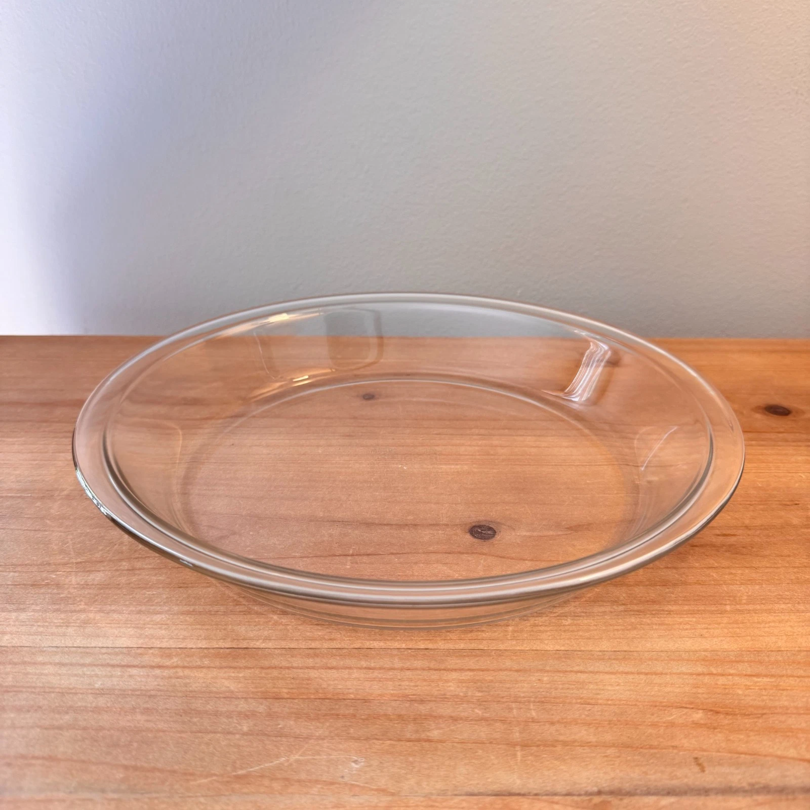 Vintage Pyrex #210 Deep Pie Plate 10" x 1.5" Clear Pie Dish w/Flat Rim, USA