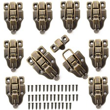 10PCS Metal Duckbilled Box Hasp Lock Toggle Latch Catch for Wooden Case Boxes To