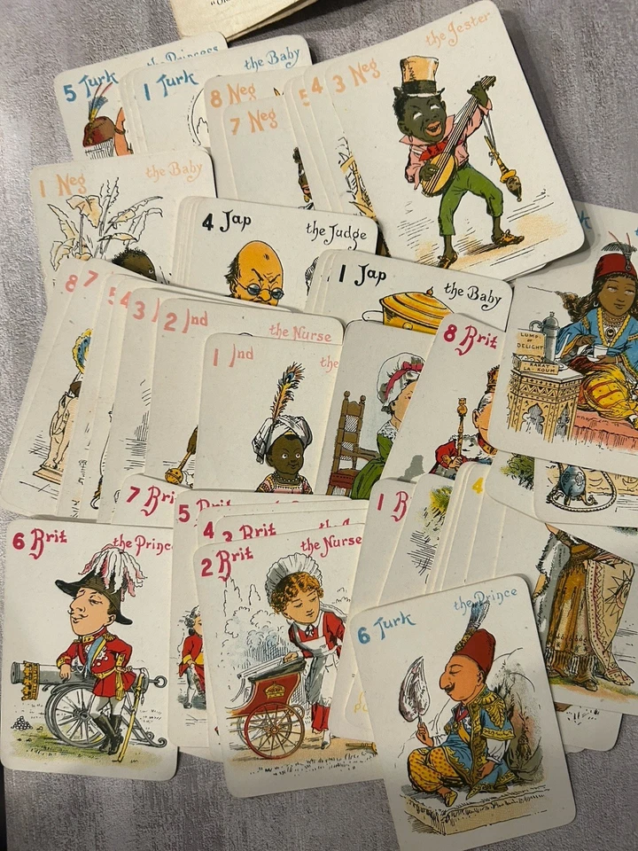 古董旋转和旧 MAID 玩牌游戏套盒和说明,罕见 — 第 2/4 张图片