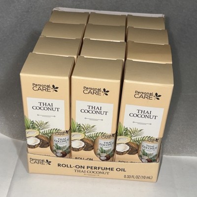 12x Thai Coconut Roll-On Perfume Essential Oil Lot 0.33 fl oz each w/ Display.