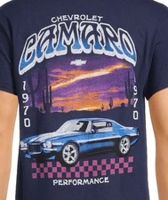 Chevrolet Camaro 1970 Performance Graphic T-Shirt Navy Blue GM Official Tee