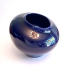 VTG 80s Cobalt Blue Ceramic Sculptural Art Vase HAEGER Pottery Abstract Swanky