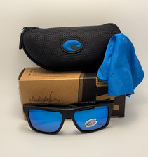 Costa Lido 06S9104-0157 Black/Blue Mirror 580G Mens Sunglass