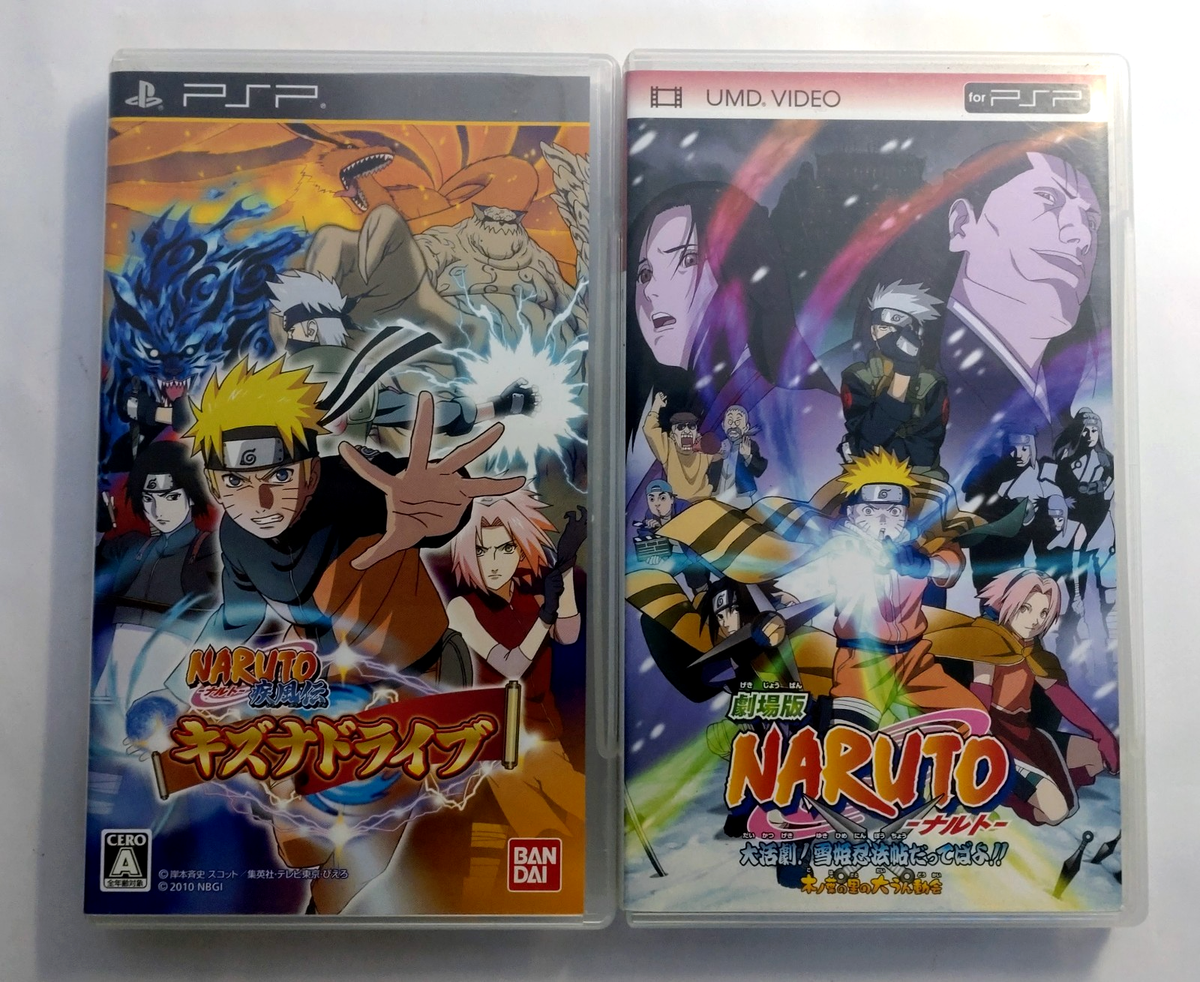 Naruto Shippuden Kizuna Drive PSP Game Movie Ninja Clash UMD Video