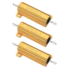 50W 2000 Ohm Aluminum Shell Resistor, 3Pcs Aluminum Housing Resistor