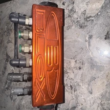 BLOX Racing  Vacuum Block - 6-Port / Billet Aluminum With Braided Hose