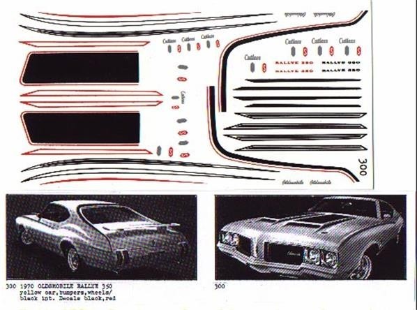 Fred Cady Decal #300 To Do The 1970 Oldsmobile Rallye 350